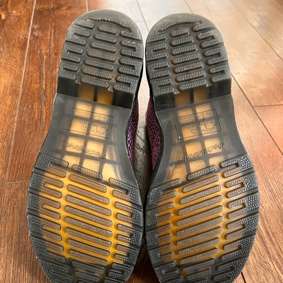 Dr. Martens Pascal 1460 Metallic Purple Snake Rare Find Women’s Combat Boots - Picture 7 of 13